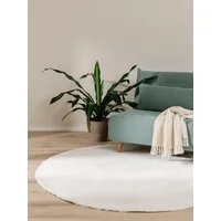 benuta Fellteppich Furry, rund, Höhe: 11 mm, Teppich Wohnzimmer, Esszimmer, Schlafzimmer, Flur, Weich, Rutschfest