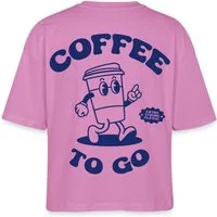 Spreadshirt T-Shirt Coffee To Go Illustration Retro Boxy Shirt Damen (1-tlg)