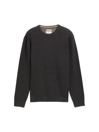 Tom Tailor - Strickpullover aus Baumwolle black grey melange - Gr. - M