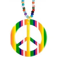 Boland Kostüm Hippie Halskette Happiness mit Perlen, Bunt