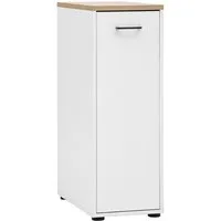 Lomadox Apothekerschrank STOBY-80 weiß matt mit Eicheplatte, 33 cm breit, 2 Fächer