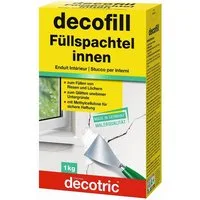 decotric® Spachtelmasse decofill 1kg Füllspachtel innen Gipsspachtelmasse, zum Füllen von Rissen & Löchern