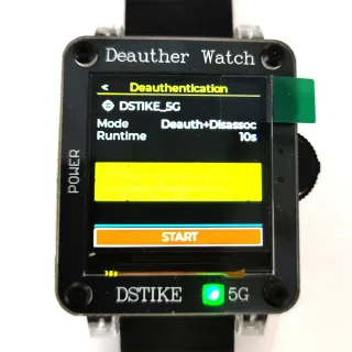 Deauther Watch X-5G Dual-Band WiFi Network Security Testing Learning ESP32-C5 RISC-V 1.54-Inch IPS Display RGB Status LE