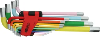 KS Tools Innensechskant-Winkelstiftschlüssel-Satz, extra lang, 14-tlg - 151.4640