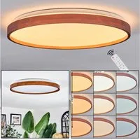 hofstein Deckenleuchte Deckenlampe aus Metall/Holz/Kunststoff in Natur/Braun/Weiß, ohne Leuchtmittel, Leuchte im moderne Design (49,5 cm), CCT einstellbar, Fernbedienung