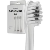 Zahnheld Aufsteckbürsten Basic Mini für Schallzahnbürste Gero, kleine Wechselköpfe, im 3er, 6er oder 9er Set, Zahnpflege Set, schmale Wechselköpfe, plastikfrei verpackt, 3 Stück, weiß