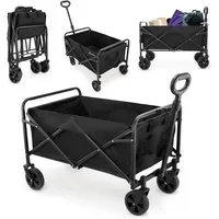 HyperMotion Bollerwagen Klappbarer Bollerwagen, 80 kg Schwarz