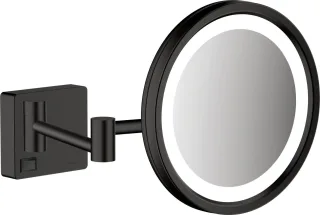 Hansgrohe Rasierspiegel AddStoris mattschwarz mit LED Licht, 41790670 41790670