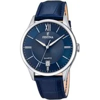 Festina Quarzuhr F20426/2, Armbanduhr, Herrenuhr, Datum, Lederarmband