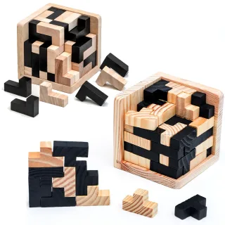 Wooden Cube Puzzle Letter 54T/54L Luban Locking Creative Educational Toy Brain IQ Mind Early Learning Game Gift Children