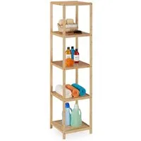 relaxdays Badregal Bambus 5 Ablagen, 5-tlg.