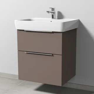 Sanipa 3way Waschtischunterbau zu Geberit Renova Plan Waschtisch mit 2 Auszügen, Taupe-Matt UP8751T