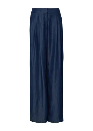 s.Oliver BLACK LABEL - Elegante Marlenehose mit hohem Bund blau - Gr. - 34