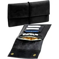 Simaru Tabakbeutel BEJA (Tabaktasche, 1-tlg., aus Echtleder, mit Paper Holder und Filterfach), Made in EU, Handmade