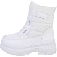 Ital-Design Damen Snowboots Freizeit Snowboots Blockabsatz Plateaustiefeletten in Weiß