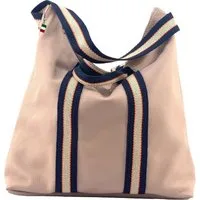 FLORENCE Handtasche Florence Rucksack Damen Daypack Echtleder (Cityrucksack), Damen Cityrucksack Leder, Canvas, rosa ca. 43cm x ca. 39cm hoch