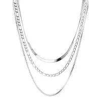 THIORA Gliederkette Layering Kette "Layers of Maui", 42cm + 6cm, Halskette Damen (inkl. Schmucketui), Layering Kette
