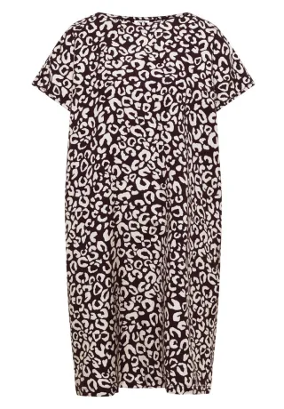 CECIL - Knielanges Kleid aus Leinenmix mit Print rot - Gr. - XXL
