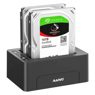 MAIWO K3082 USB3.0 Dual Bay Hard Drive Copier Efficient Heat Dissipation for 2.5" / 3.5" SATA Serial Port SSD Solid Stat