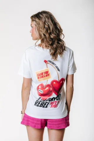 Colourful Rebel - Sweet Cherry Loosefit Tee standard white - Gr. - S