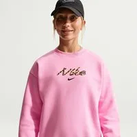 Nike Sportswear Sweatshirt G NSW STDIO FLC OVRSZD CRW AOP mit Rundhalsausschnitt, aus angerauter Sweatware