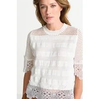 RICHROYAL Spitzenshirt Regular fit mit Spitzendetails