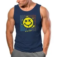 Neverless Tanktop Herren Tank-Top Smiling Face Good Vibes Print Aufdruck Bedruckt mit Print