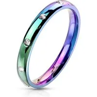 Order & Smile Schmuck Fingerring Damen Ring Zirkonia Regenbogen aus Edelstahl