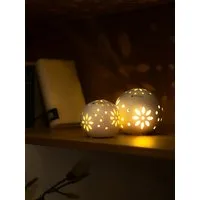 TIZIANO - DESIGN & EMOTIONS Dekofigur Lichtkugel Tadino LED creme-weiß