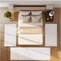 SIMPEX24 Kurzflor-Bettumrandung Skandinavisches Boho Muster, Höhe 12 mm, (Bett-Set, 3-tlg., Bettvorlage), Bettumrandung Läufer Set 3 Tlg. Teppich Schlafzimmer Boho Design