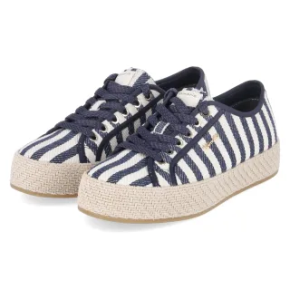 Tamaris Schnür-Espadrilles - Gr. 36 - Blau - Textil & Synthetik