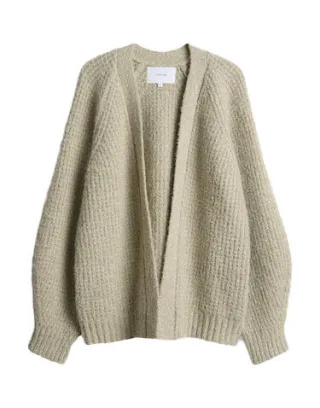 Opus - Loose Cardigan mit mehrfarbigem Effektgarn - Dornie grün - Gr. - 42