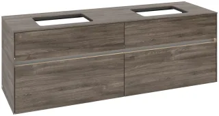 Villeroy & Boch Waschtischunterschrank Collaro C123B0 1600x548x500mm mit Beleuchtung Stone Oak C123B0RK