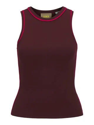 JJXX - JXEVELYN COMFY PIPING TOP KNIT cabernet - Gr. - S
