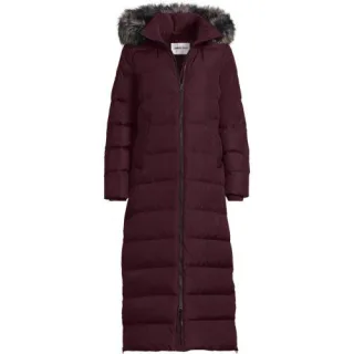 Maxi-Daunenmantel mit Kapuze für Damen, Damen, size: regular, Rot, Polyester, by Lands' End