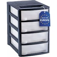 M home Schubladenbox Bürobox Briefablage DIN A4 4 Ablage Fächer Organizer Ablagebox, (Spar-Set, 1-St., Schubladen-Box mit 4 Schubladen), mit 4 Fächern mit Griffmulde im DIN A4 Format