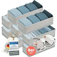 Blumtal Faltbox Kompatibel HEMNES, MALM, PAX Organizer Ordnungssystem Kleiderschrank (8 St), Faltboxen für BHs, T-Shirts - Boxen für Schrank