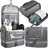 soulima Kosmetiktasche Hängende Kosmetiktasche Reise Kulturbeutel mit Thermofach Grau (Hängende Kosmetiktasche mit Thermofach und vielen Organizer-Fächern, Hängende Kosmetiktasche mit Thermofach und Organizer-Fächern), Wasserabweisend, 11 Fächer, The