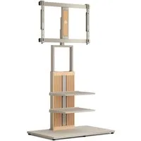 FITUEYES TV-Ständer aus Holz, mit höhenverstellbarer Ablage, ±15° schwenkbar, 55-88 Zoll, (bis 88,00 Zoll, höhenverstellbar, mit Kabelmanagement)