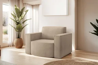 Sessel Designersessel PALMA in Stoff Noel Beige
