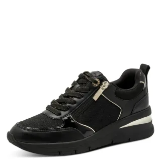 Tamaris - Da.-Schnürer black/gold - Gr. - 39