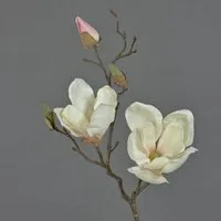 Kunstzweig Künstlicher Magnolien Zweig MALBINE, 2 Blüten, weiß - rosa, 50cm Magnolie, artplants, Höhe 50.0 cm