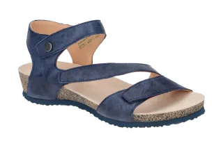 Think 297 Damen Sandale DUMIA in Indigo Blau mit Echtleder Komfort Fu?bett
