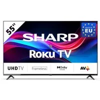 Sharp 4T-C55GJx LED-Fernseher (139 cm/55 Zoll, UHD 4K, rahmenloser 4K Ultra High Definition LED Sharp Roku TV mit DolbyVision)