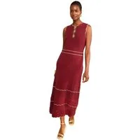 Love & Roses Midikleid Love & Roses Strickkleid mit Häkelbesatz, Regular (1-tlg)