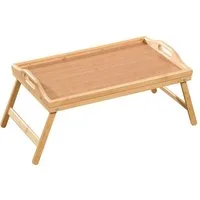Kubus Tabletttisch Serviertablett aus Bambus mit klappbaren Füßen Cedar, Robust und umweltfreundlich