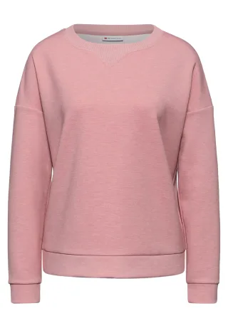 Street One - Shirt mit Ripp-Detail powder pink mel. - Gr. - 40