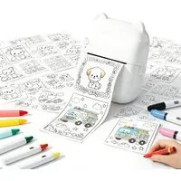 Luckice AI Sprachgesteuerter Mini Thermodrucker für Kinder Mini-Drucker, (Tragbarer Tintenloser Stickerdrucker mit Foto- & Bildgenerierung, Lernfunktion für Notizen, Malvorlagen, Tagebuch & DIY Bastelprojekte)