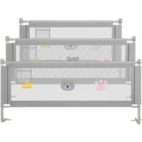 Clanmacy Bettschutzgitter 3X Bettgitter Bettschutzgitter Kinderbettgitter Kinder Baby Bettschutz (Set, 3 St), aus Metall