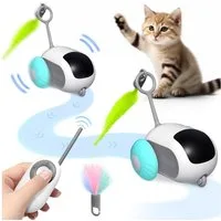 POPOLIC Tier-Beschäftigungsspielzeug Katzenspielzeug Interaktives Elektrisch Spielzeug für Katzen Aufladbar, Automatische Hindernisvermeidung, usb-aufladung
